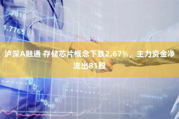 泸深A融通 存储芯片概念下跌2.67%,主力资金净流出81股
