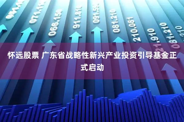 怀远股票 广东省战略性新兴产业投资引导基金正式启动